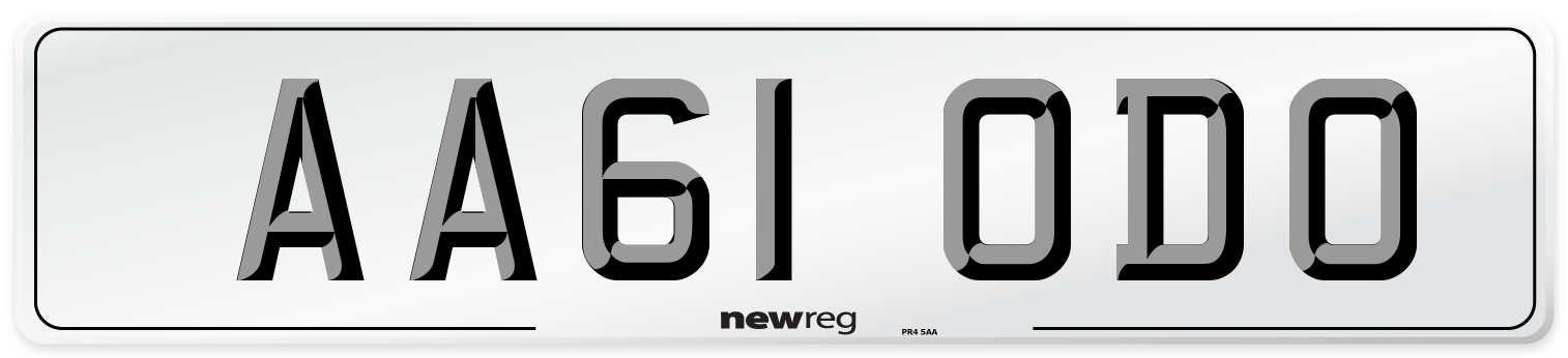 AA61 ODO Number Plate from New Reg